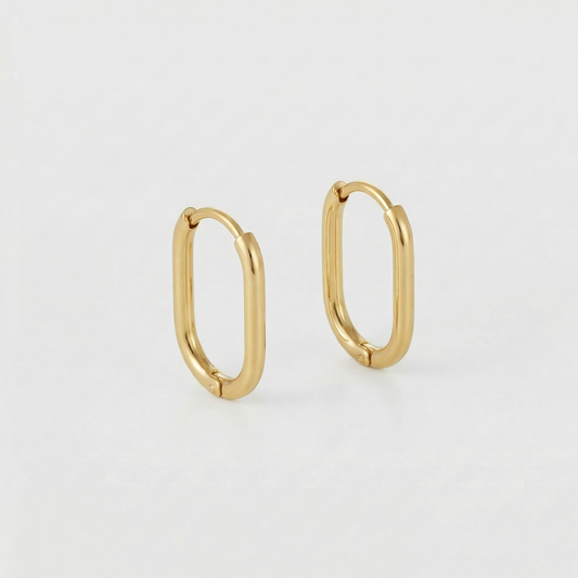 Gold Square Hoop Earrings