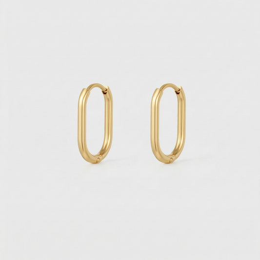 Gold Square Hoop Earrings