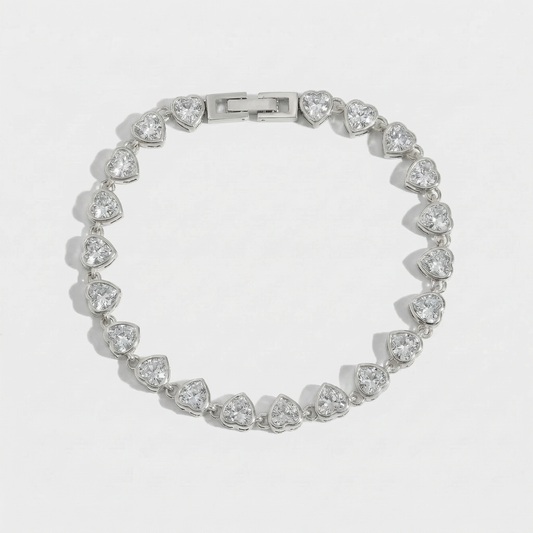Heart Bezel Tennis Bracelet