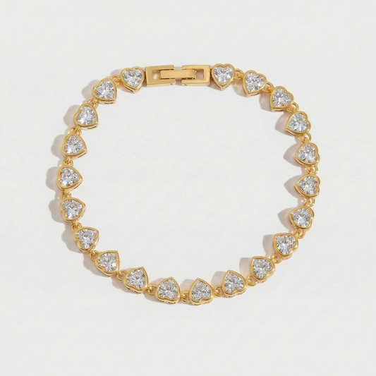Heart Bezel Tennis Bracelet