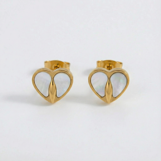 Heart Shell Stud Earrings