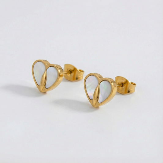 Heart Shell Stud Earrings