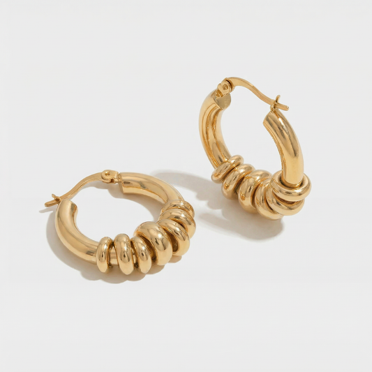 Ringed Hoop Earrings