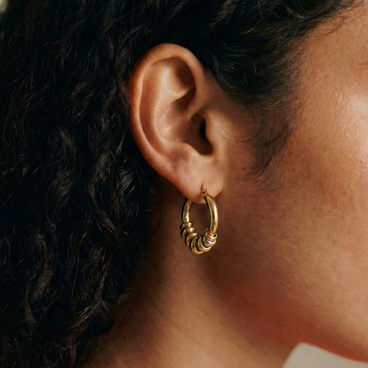 Ringed Hoop Earrings